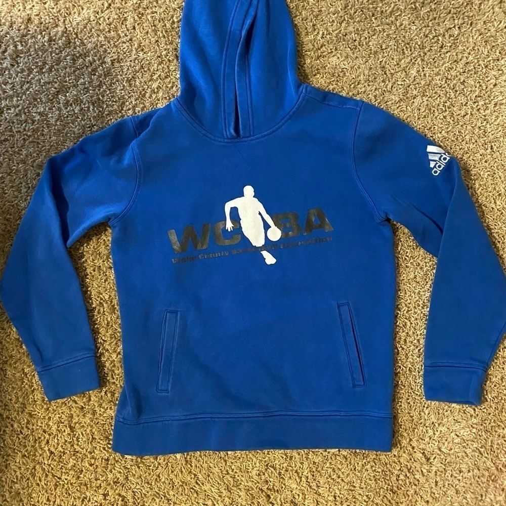 Adidas boys blue hoodie size L